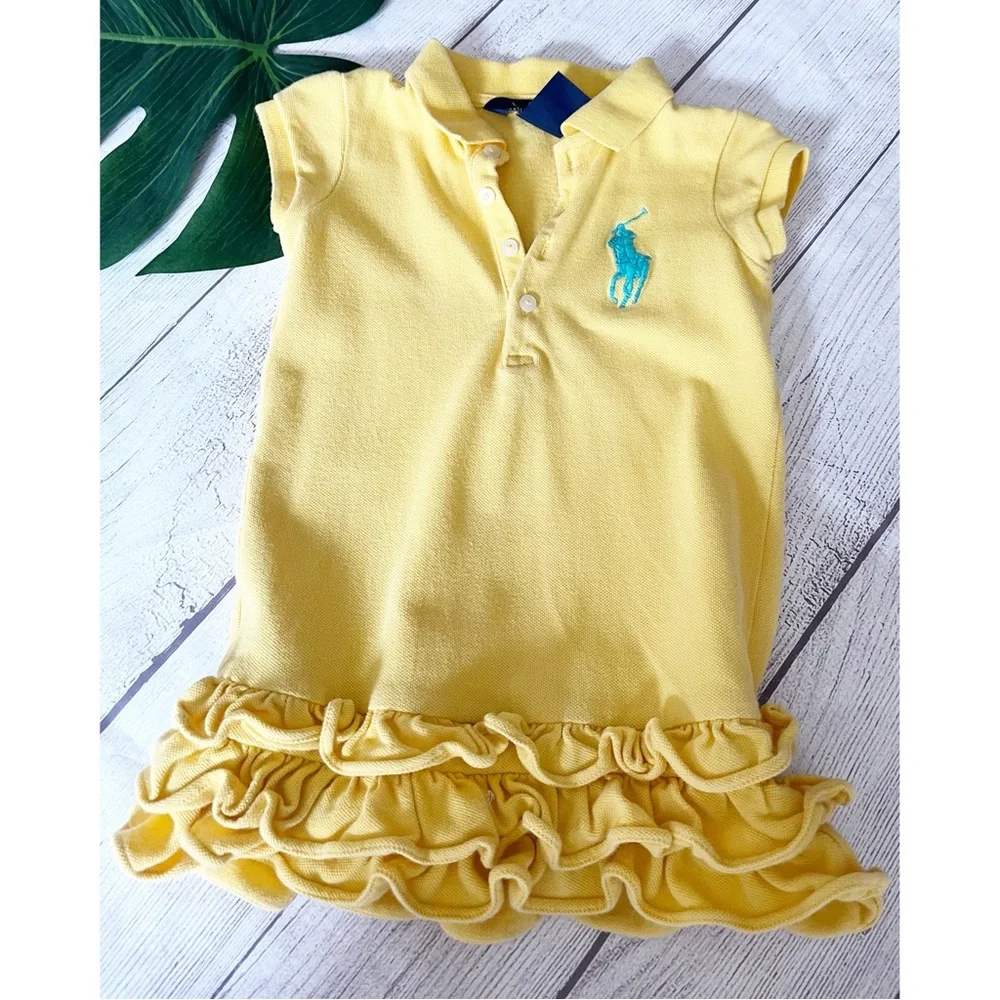 Ralph Lauren yellow ruffled hem dress 3T